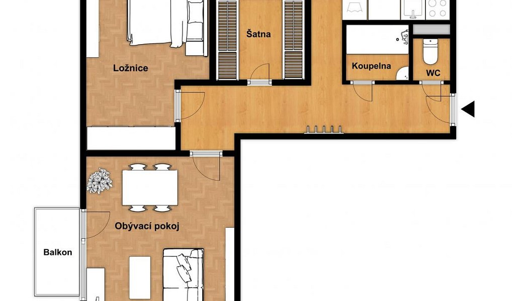 Pronájem bytu 2+1 58 m², Opava – náhled fotky 5