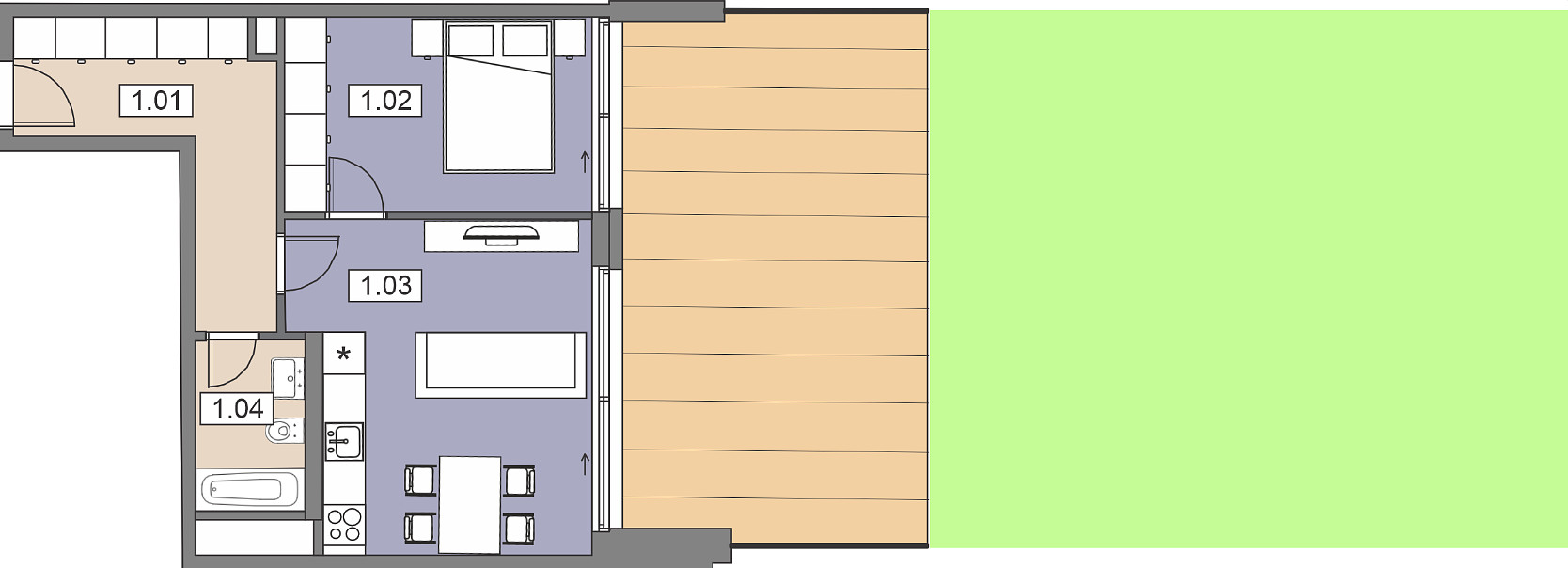 Prodej bytu 2+kk 47 m² – fotografie 3