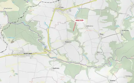 Dražba lesa 1 949 m², Břežany