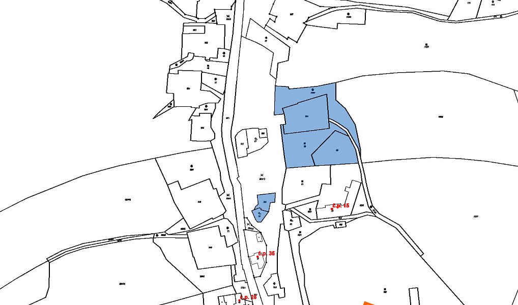 Prodej stavebního pozemku 3 164 m², Dvorce – náhled fotky 2