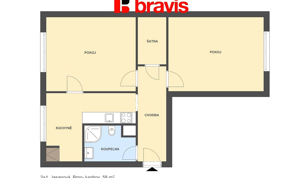 Pronájem bytu 2+1 58 m², Brno – náhled fotky 5