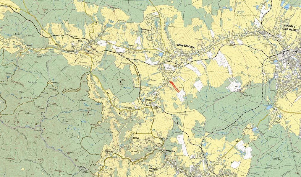 Prodej louky 21 871 m², Staré Křečany – náhled fotky 2