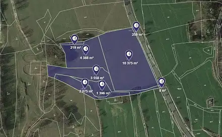 Prodej pole 2 475 m², Hrazany, okres Písek