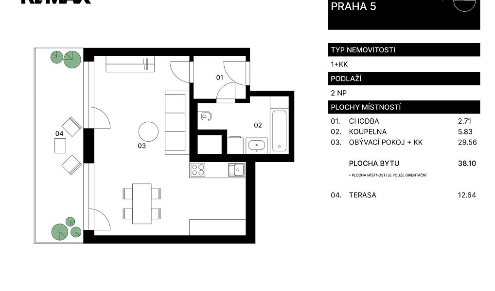 Prodej bytu 1+kk 38 m², Praha – náhled fotky 3