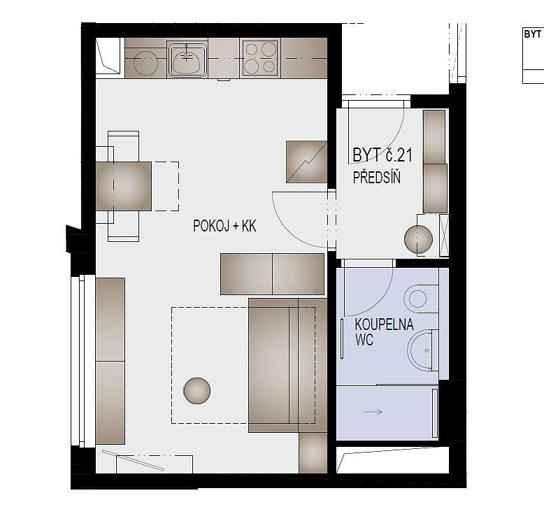 Prodej bytu 1+kk 31 m² – fotografie 5
