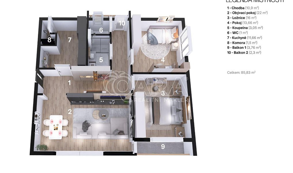 Pronájem bytu 3+1 78 m², Ostrava – náhled fotky 3
