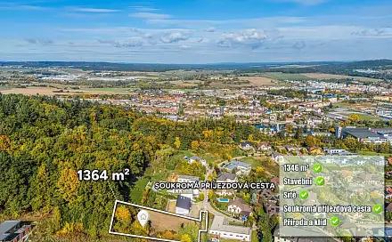 Prodej stavebního pozemku 1 364 m², Okružní, Písek - Hradiště