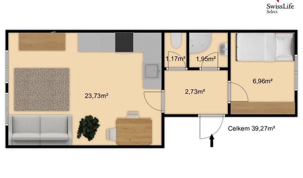 Pronájem bytu 2+kk 39 m², Praha – náhled fotky 10