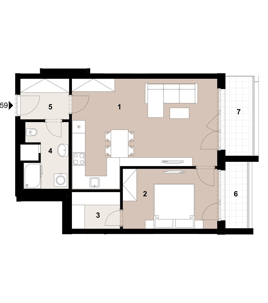 Prodej bytu 2+kk 56 m² – fotografie 2