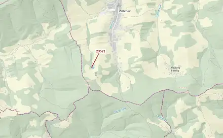 Dražba lesa 2 467 m², Zděchov