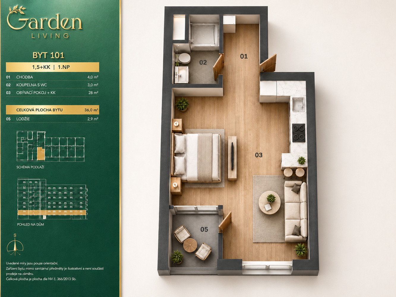 Prodej bytu 2+kk 39 m² - Widok 4