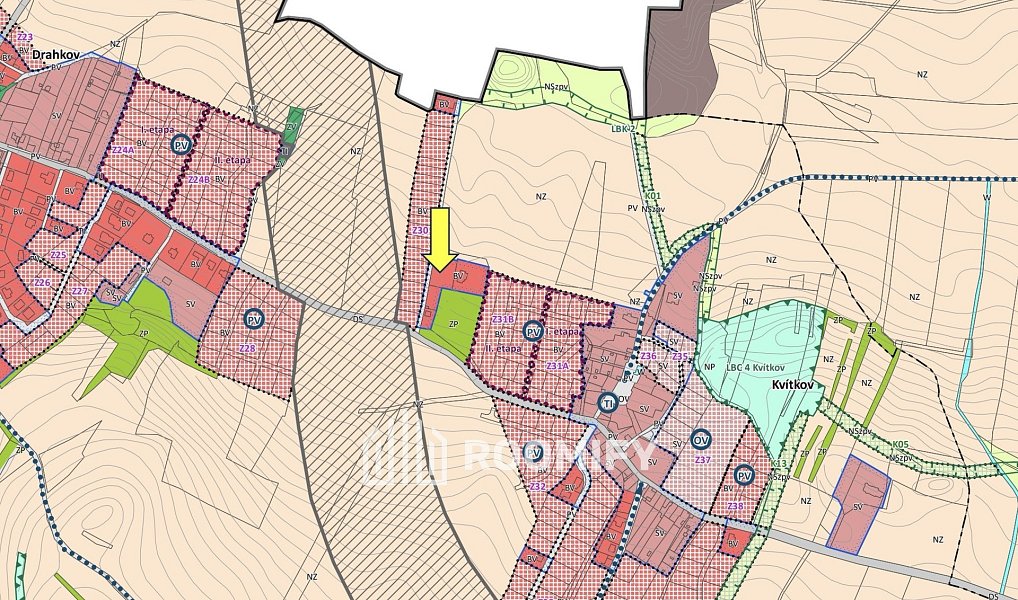 Prodej stavebního pozemku 814 m², Modlany – náhled fotky 2