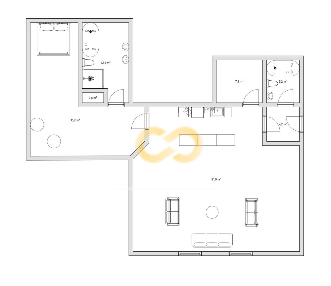 Pronájem bytu 2+kk 146 m² – fotografie 4