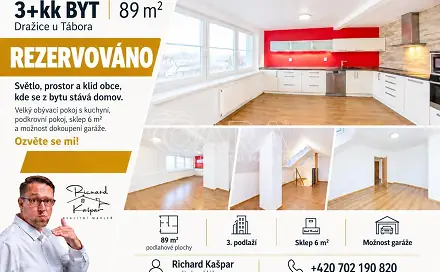 Prodej bytu 3+kk 89 m², Dražice, okres Tábor