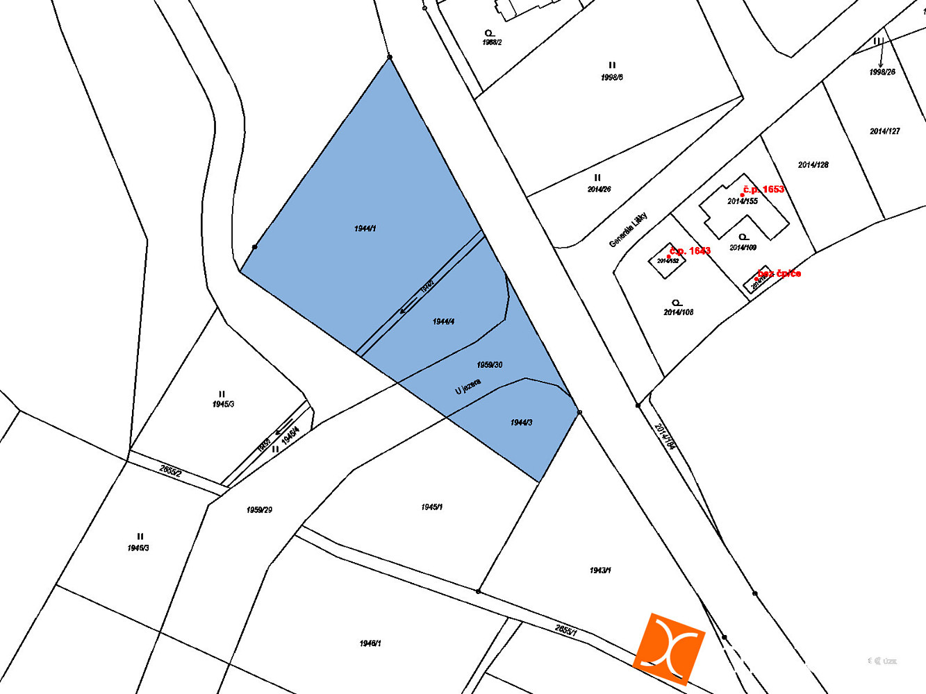 Prodej stavebního pozemku 150 m² – pohled 2