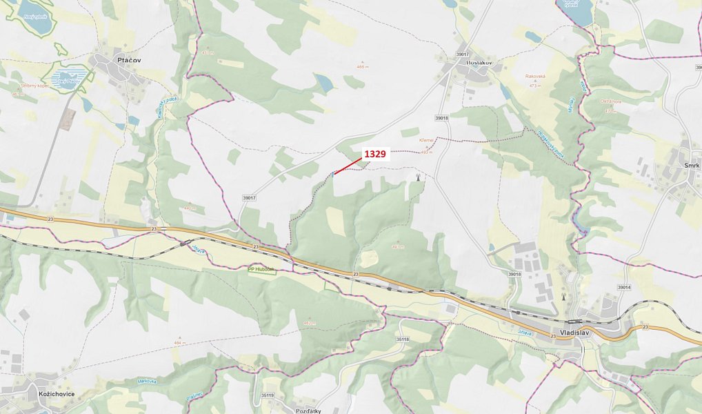 Dražba lesa, 381 m², Třebíč, Vladislav
