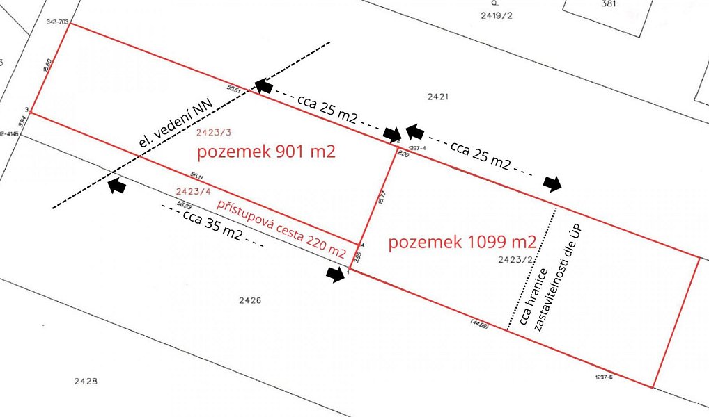 Prodej stavebního pozemku 1 099 m², Štěpánovice – náhled fotky 6