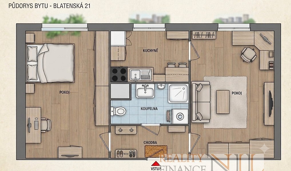 Pronájem bytu 2+1 53 m², Plzeň – náhled fotky 13