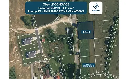 Prodej stavebního pozemku 1 112 m², Litochovice, okres Strakonice