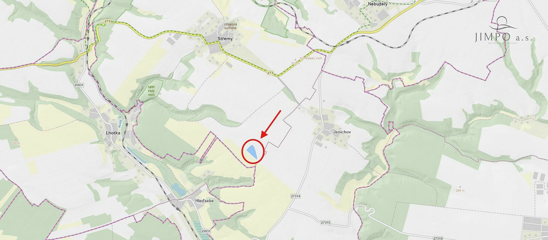 Prodej pozemku, 11 527 m² – pohled 2