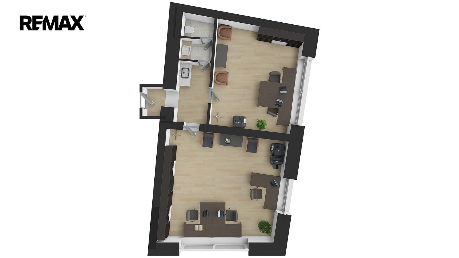 Pronájem kanceláře 51 m² – pohled 3