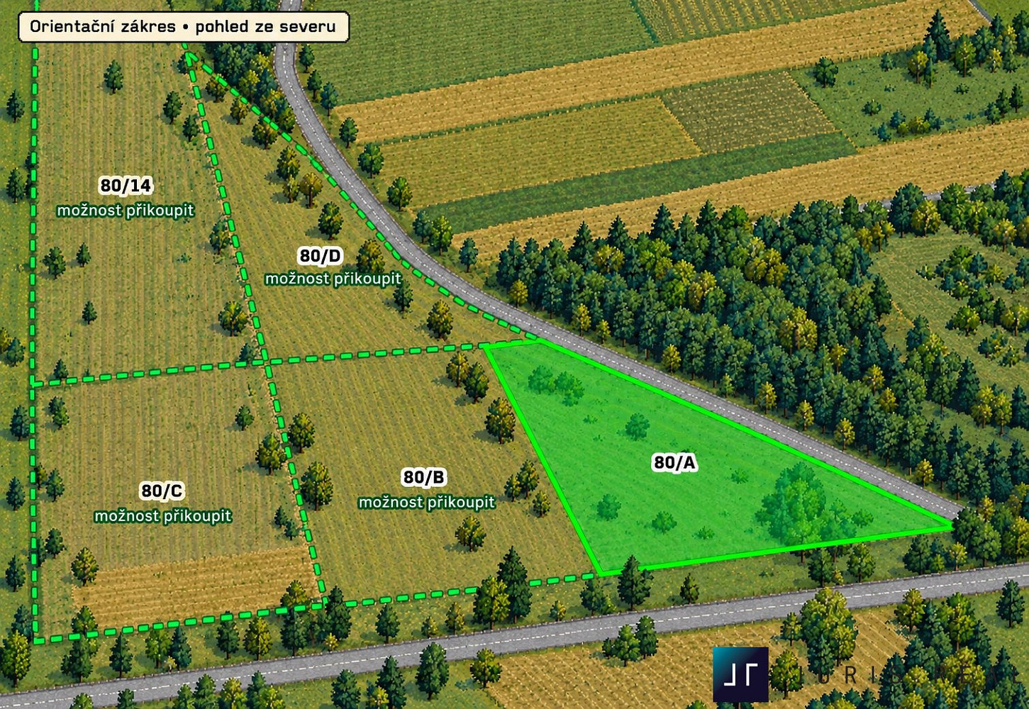Prodej stavebního pozemku 1 280 m² – fotografie 2