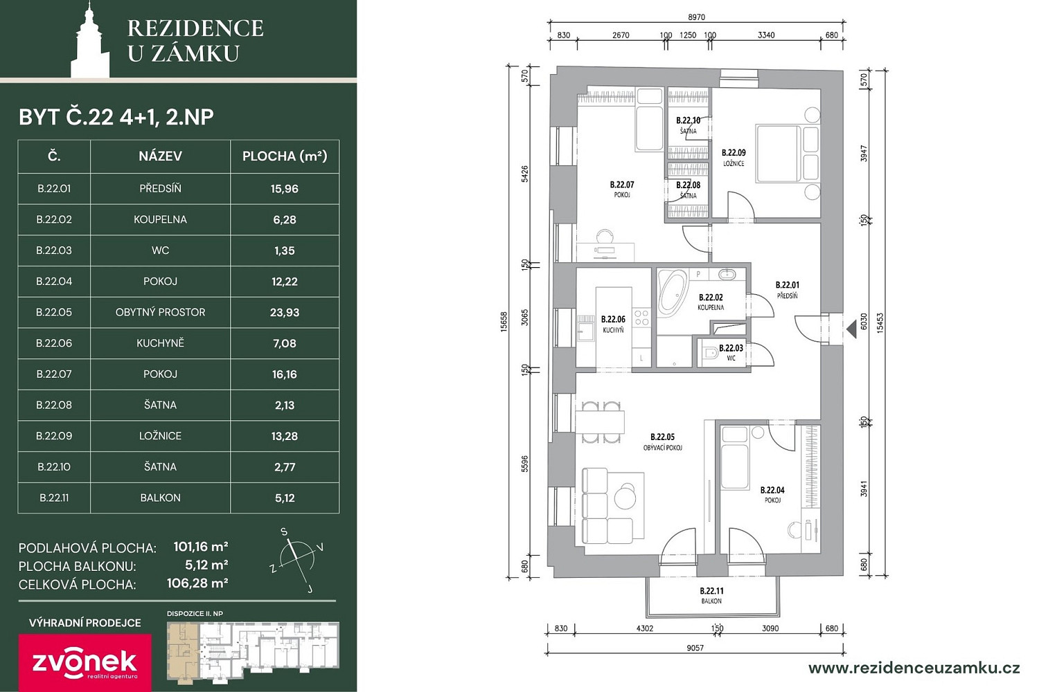Prodej bytu 4+1 104 m² – fotografie 3