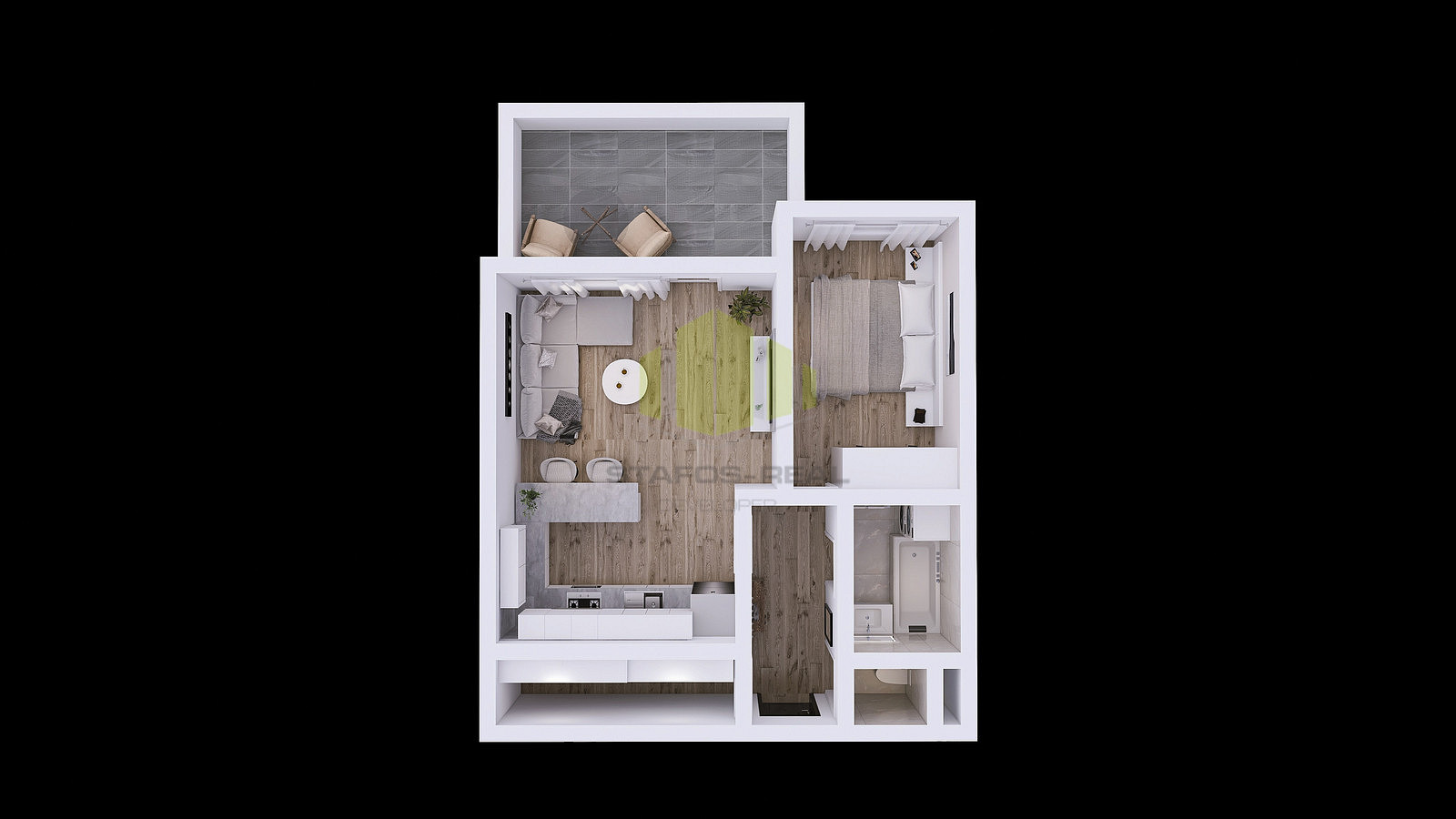 Pronájem bytu 2+kk 56 m² – fotografie 2