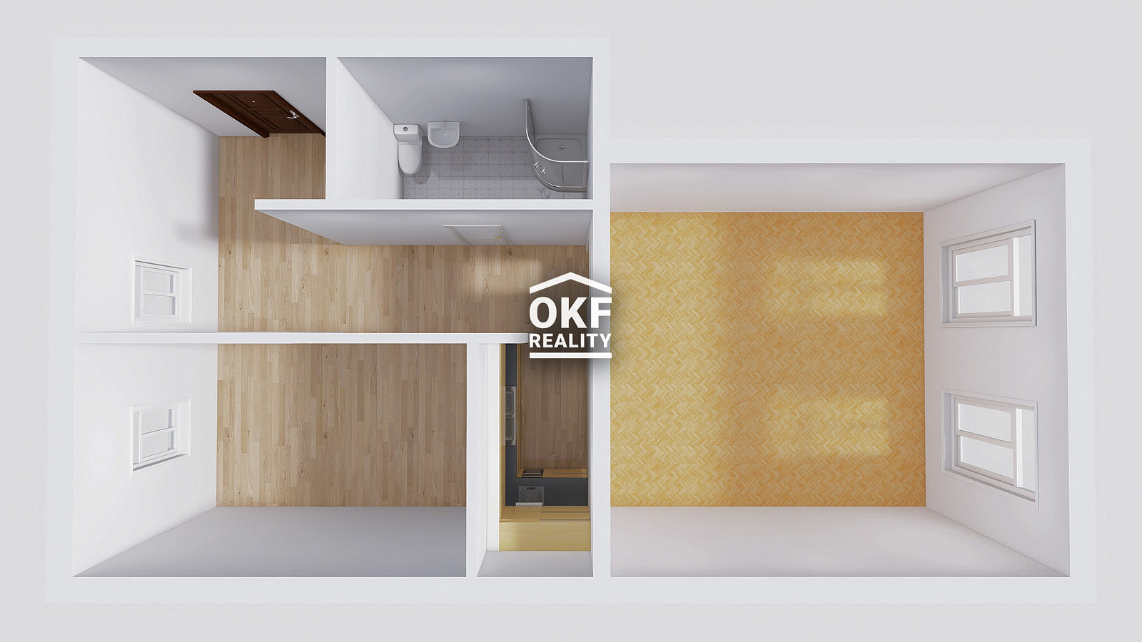 Pronájem bytu 2+1 60 m² – pohled 2