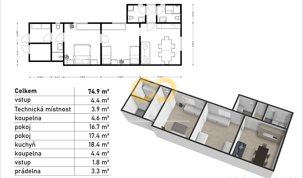 Prodej domu 75 m² s pozemkem 603 m², Mladošovice – náhled fotky 5