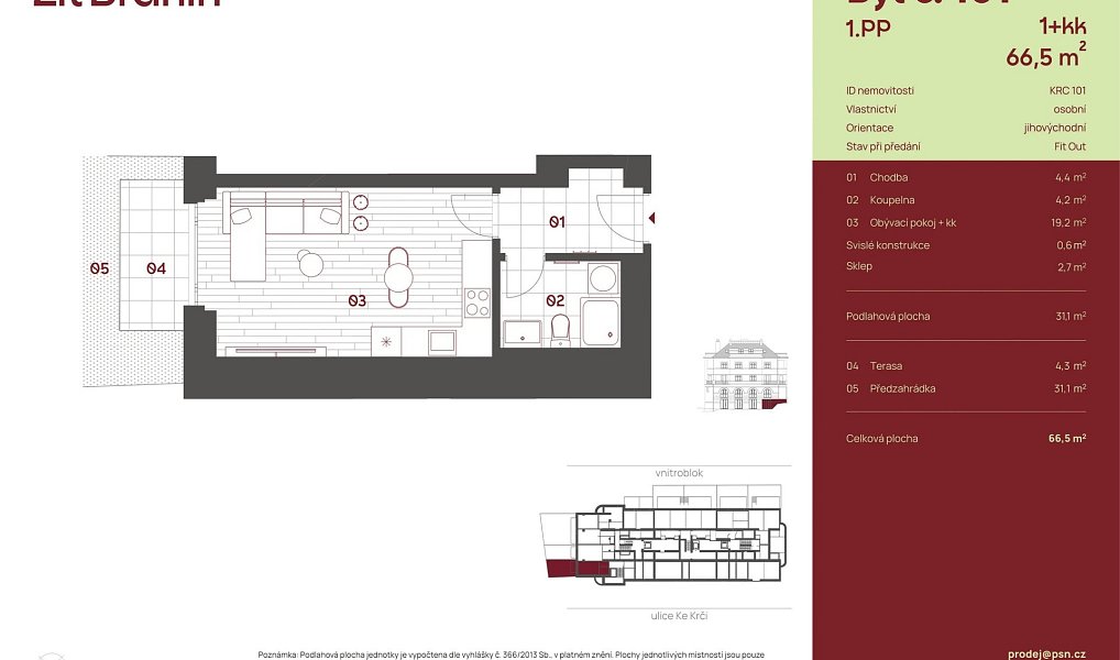 Prodej bytu 1+kk 31 m², Praha – náhled fotky 2