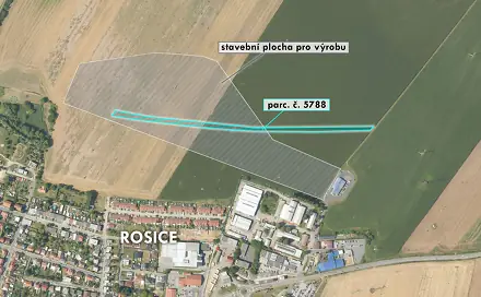Prodej komerčního pozemku 4 881 m², Rosice, okres Brno-venkov