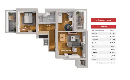 Prodej bytu 3+kk 66 m², Nad Šutkou, Praha 8 - Kobylisy