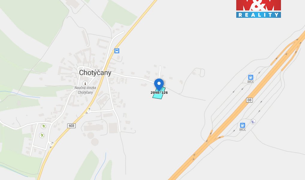 Prodej stavebního pozemku 1 167 m², Chotýčany – náhled fotky 2