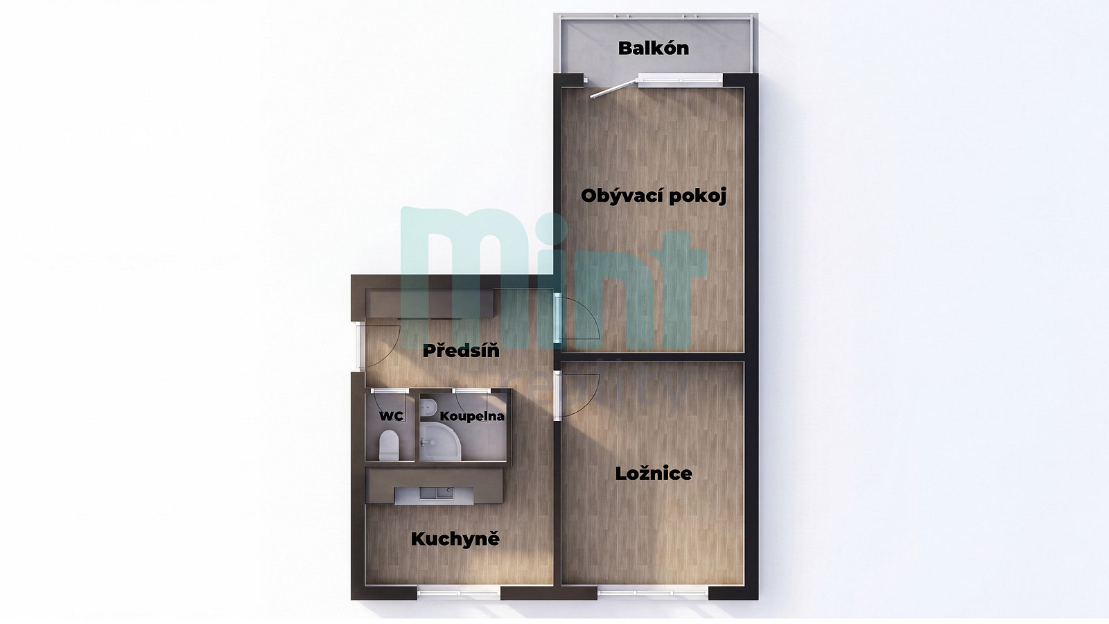 Prodej bytu 2+1 51 m² – pohled 3