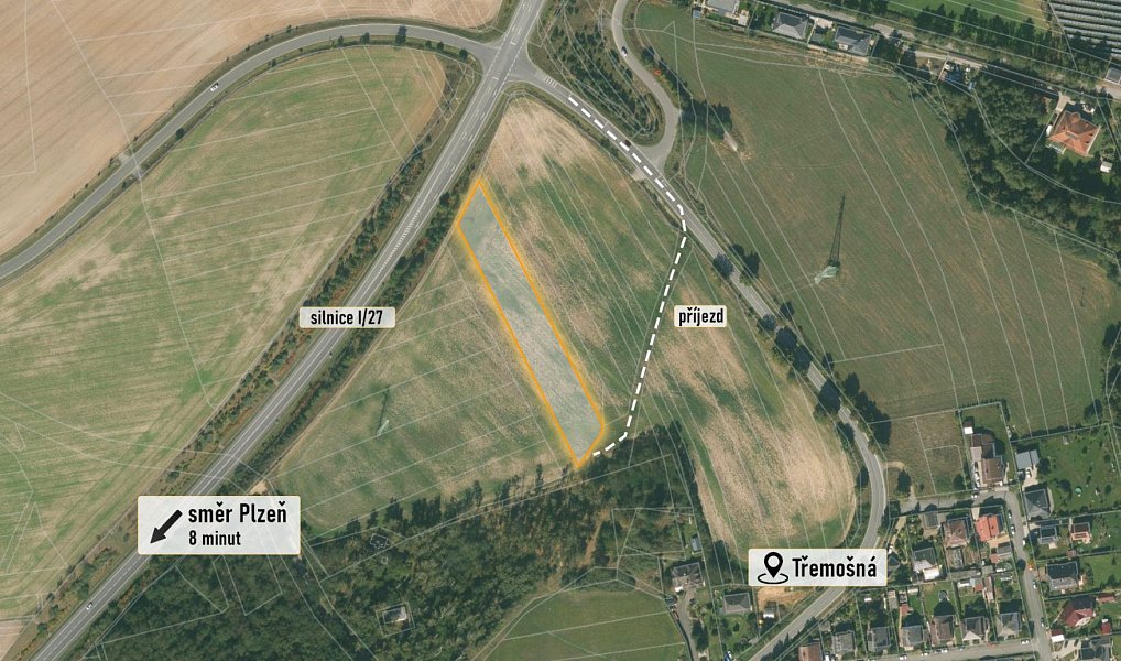 Prodej komerčního pozemku 3 650 m², Třemošná – náhled fotky 2