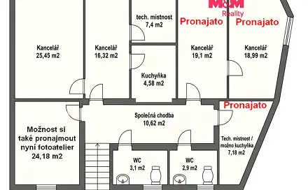 Pronájem kanceláře 54 m², Křižíkova, Litoměřice - Předměstí