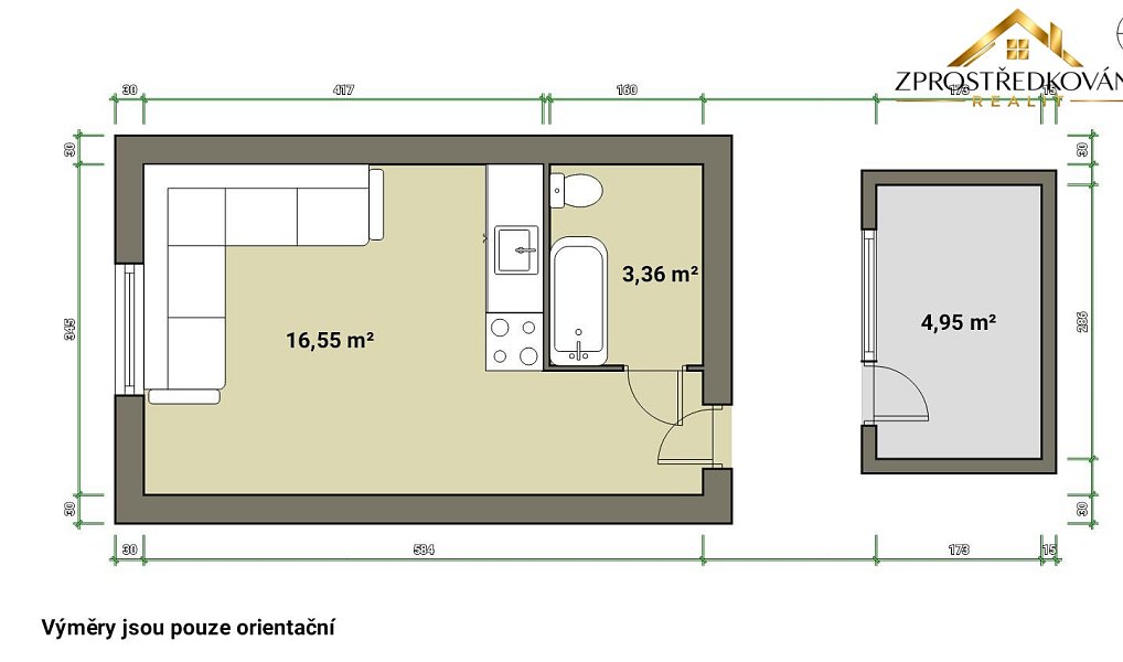 Prodej bytu 1+kk 20 m², Nové Sedlo – náhled fotky 3