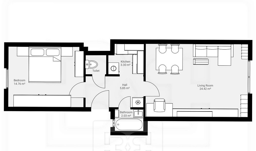 Pronájem bytu 2+1 52 m², Praha – náhled fotky 3