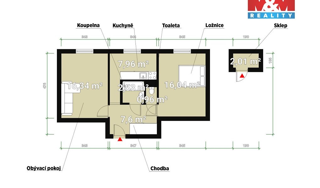 Prodej bytu 2+1 52 m², Kryry – náhled fotky 5