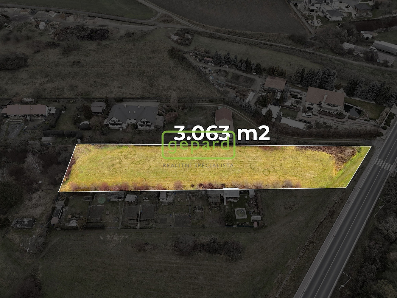 Prodej stavebního pozemku 3 063 m² – pohled 4