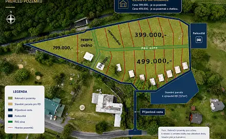 Prodej zahrady 6 661 m², Holčovice - Komora, okres Bruntál