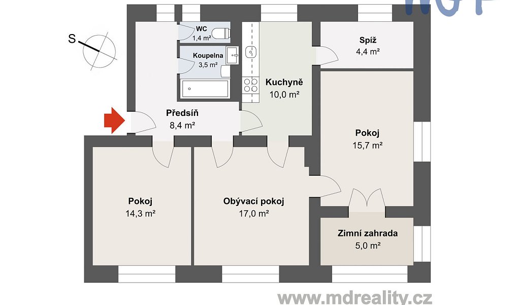 Prodej bytu 3+1 75 m², Jihlava – náhled fotky 2