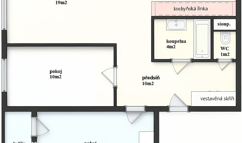 Pronájem bytu 3+1 67 m², Praha – náhled fotky 2