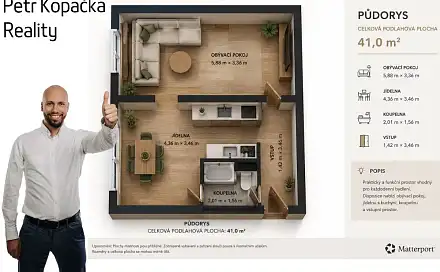 Prodej bytu 1+1 40 m², Spojovací, Jistebnice, okres Tábor
