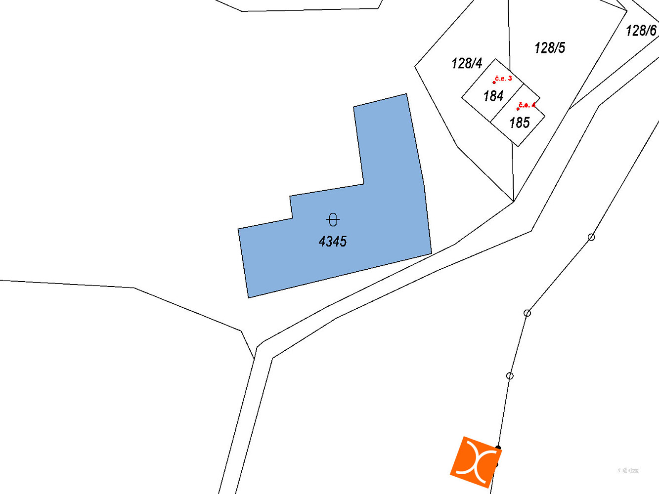 Prodej komerčního pozemku 518 m² – pohled 2