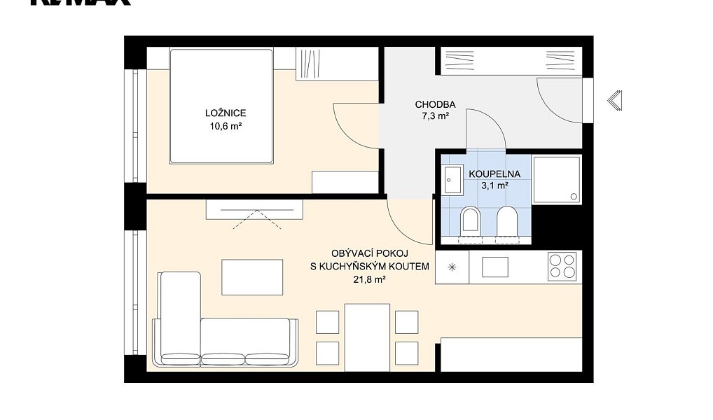 Prodej bytu 2+kk 43 m², Praha – náhled fotky 5