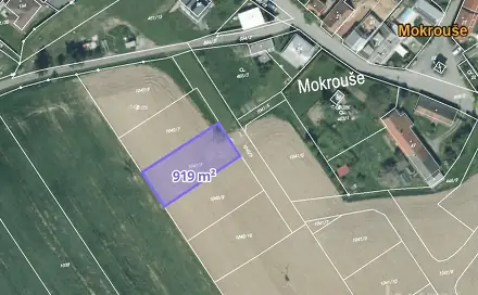 Prodej stavebního pozemku 919 m², Mokrouše, okres Plzeň-město