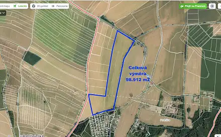 Prodej pole 98 912 m², Chrudim