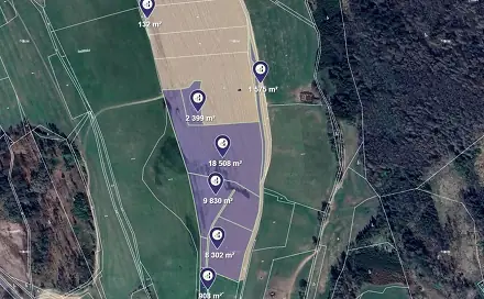 Prodej pole 37 292 m², Horní Bradlo, okres Chrudim